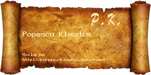 Popescu Klaudia névjegykártya